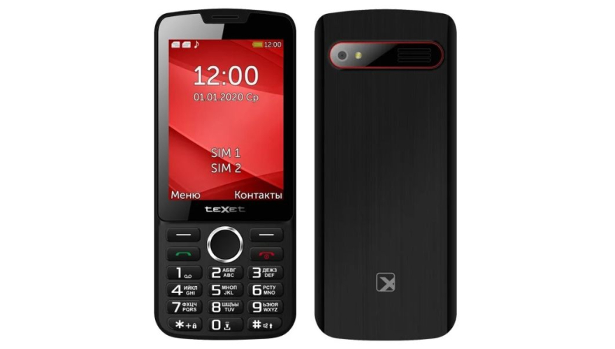 Телефон Texet TM-308 Dual Sim Black-Red