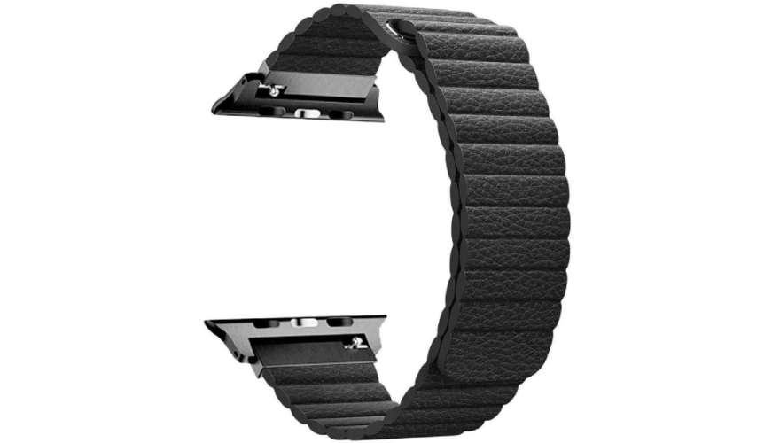Ремешок из экокожи магнитный для Apple Watch 38/40/41mm (Черный)