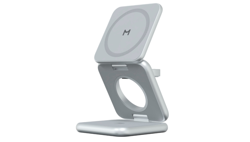 Беспроводная зарядная станция 3 в 1 Magssory Fold Pro Silver (Серебристый)
