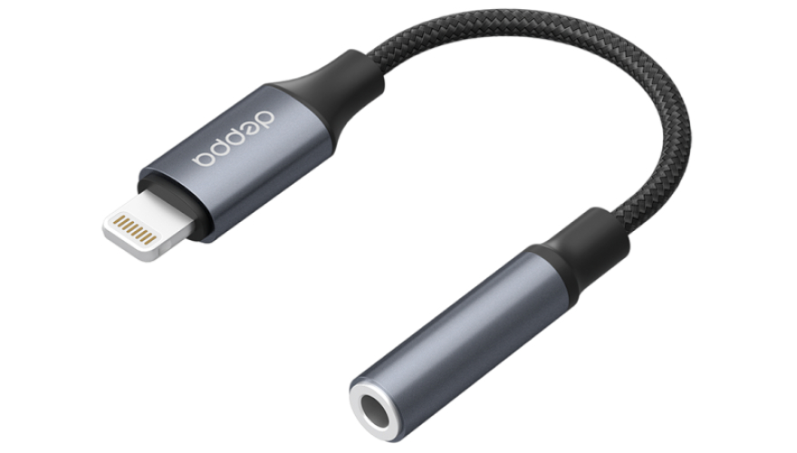 Переходник Deppa Lightning - Jack 3.5 MFI (72407) Black (Графит)
