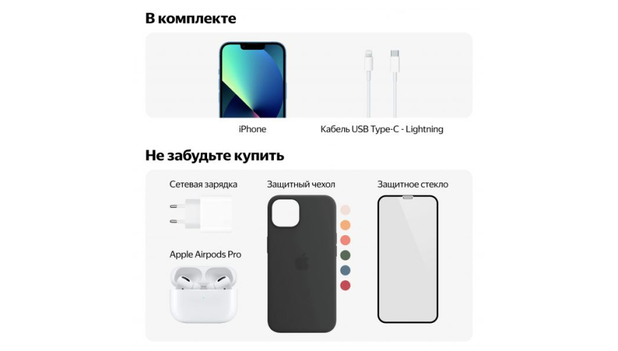 Смартфон Apple iPhone 13 256GB White (Белый) MLP43RU/A