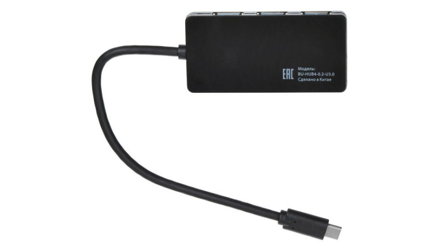 USB Разветвитель Buro BU-HUB4-0.2-U3.0 Черный