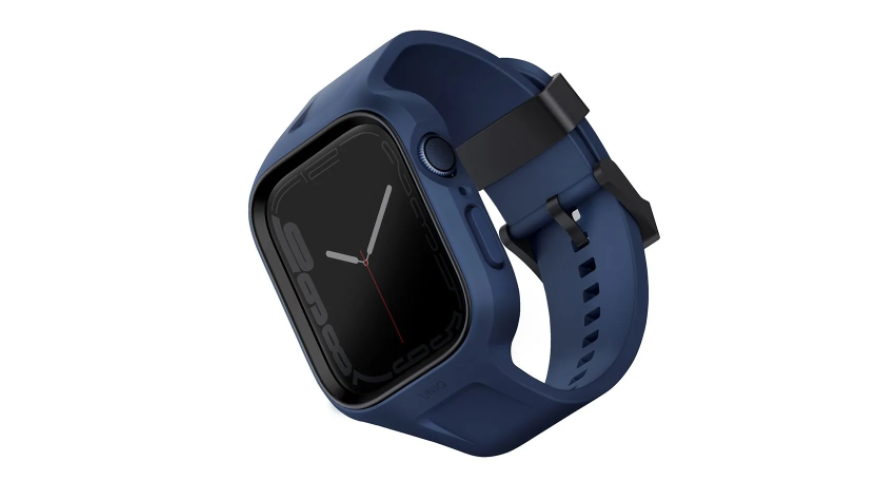 Ремешок с чехлом-бампером Uniq Monos для Apple Watch 44/45mm Blue (Синий)
