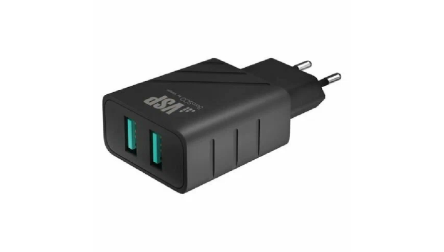 СЗУ Borasco Wall Charger 2USB 2.4A Черный