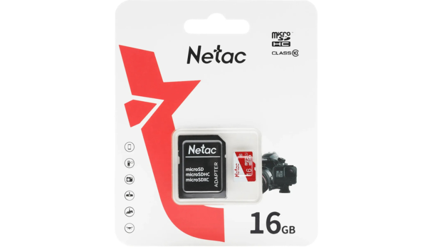 Карта памяти Netac P500 Eco 16GB Class10 (NT02P500ECO-016G-R) + SD adapter