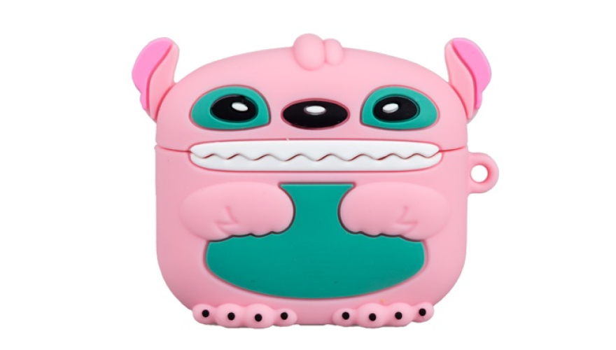 Силиконовый чехол для Apple AirPods Pro (Зубастик Розовый)