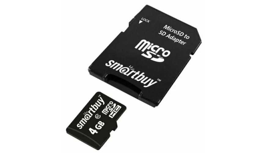 Карта памяти Micro SD Smartbuy 4GB Class10 25MB/s (SB4GBSDCL10-01) + SD adapter