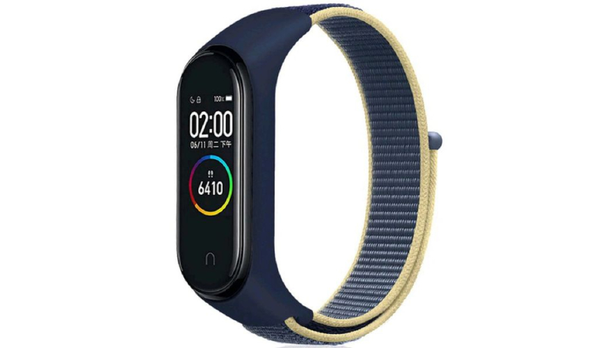 Ремешок нейлоновый RedLine для Xiaomi Mi Band 6 Blue/Yellow