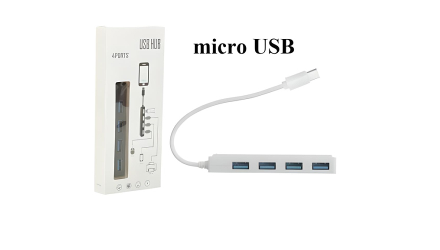 Разветвитель Micro USB - 4USB Белый