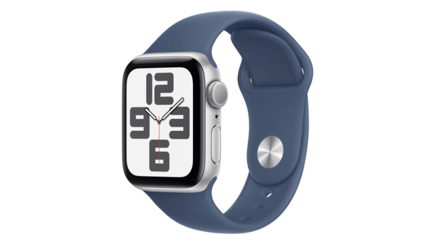 Часы Apple Watch SE GPS 44mm 2024 (Gen 2) Silver Aluminium Case/Denim Sport Band M/L (CPO)