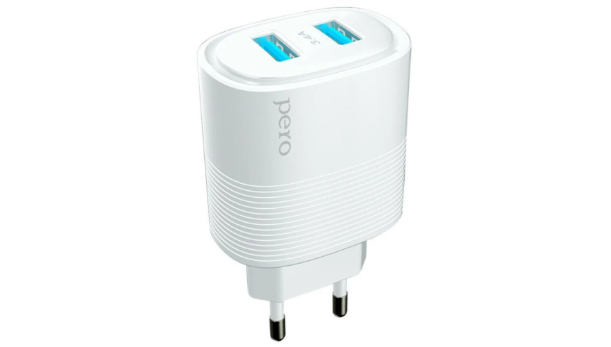 СЗУ PERO TC08 Auto Max 2 USB-A 3.4A White