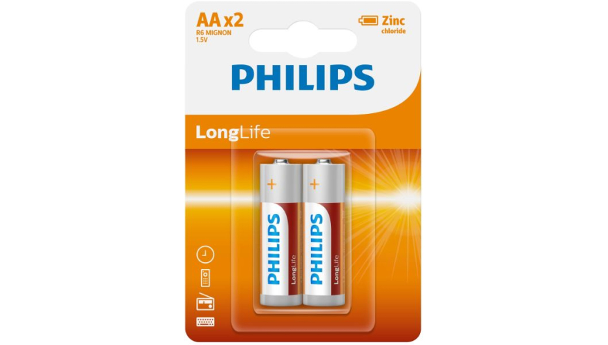 Батарейки Philips Zinc Chloride AA (2шт)
