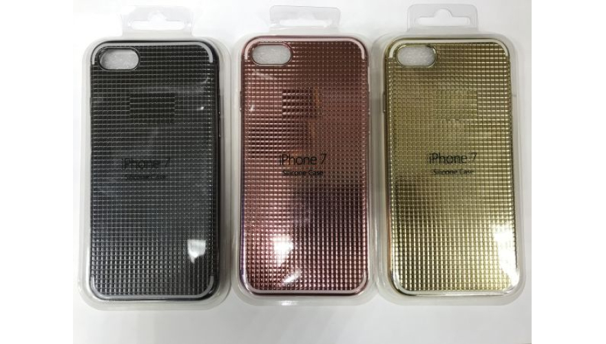 Чехол-накладка силикон Silicone Case Plating для iPhone 7 Black