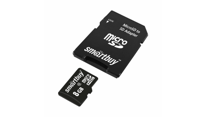 Карта памяти Micro SD Smartbuy 8GB Class10 23MB/s (SB8GBSDCL10-01) + SD adapter