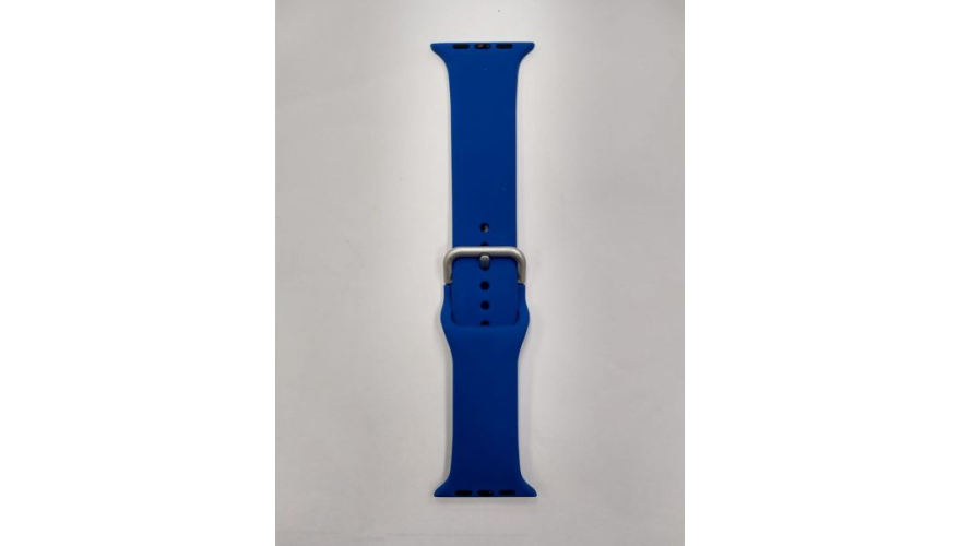 Ремешок силиконовый с металлической застежкой для Apple Watch 42/44/45/49mm Синий
