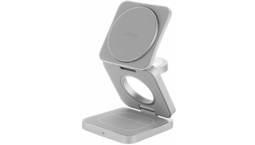 Беспроводная зарядная станция 3 в 1 uBear Balance (WL09SL31-ADM) Серебристый