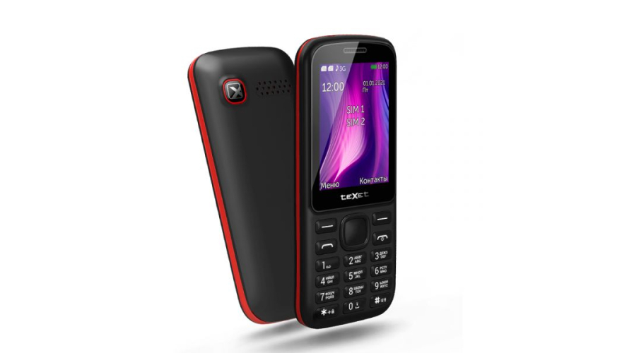 Телефон Texet TM-221 Dual Sim Black-Red