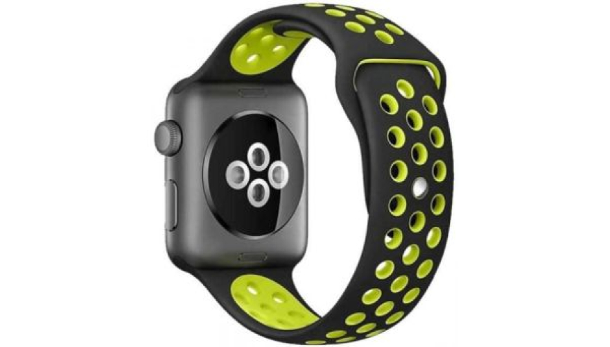 Ремешок DF для Apple Watch 42/44/45/49mm iSportBand-02 Black-green