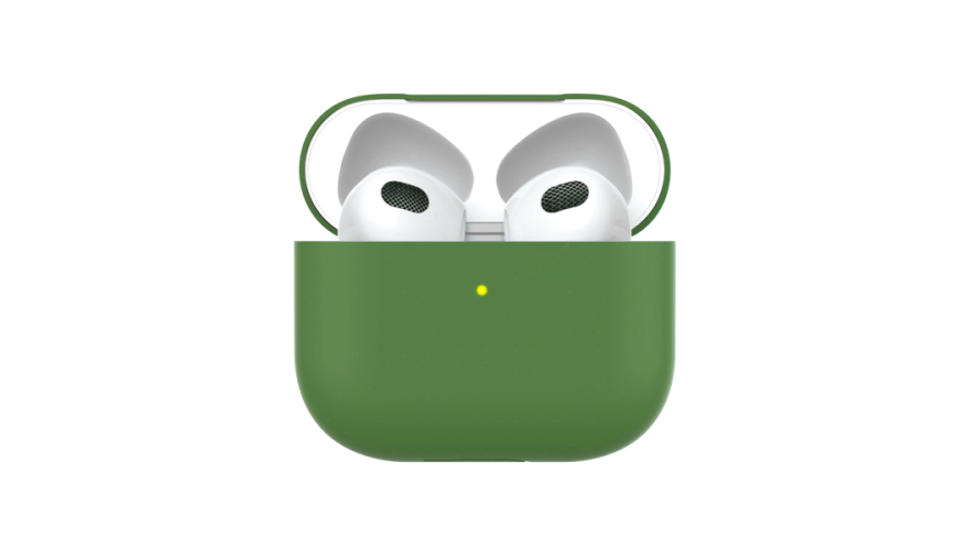 Силиконовый чехол для Apple AirPods 4 с карабином Khaki