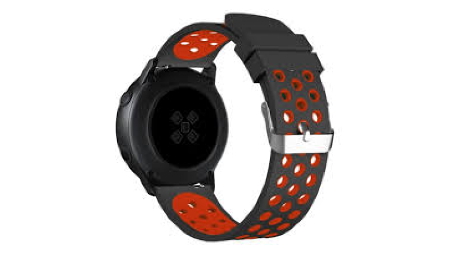 Ремешок DF для Galaxy Watch Active/Active2/Amazfit GTR 1.2 42мм/GTS 1.65 sSportBand-01 Black-Red