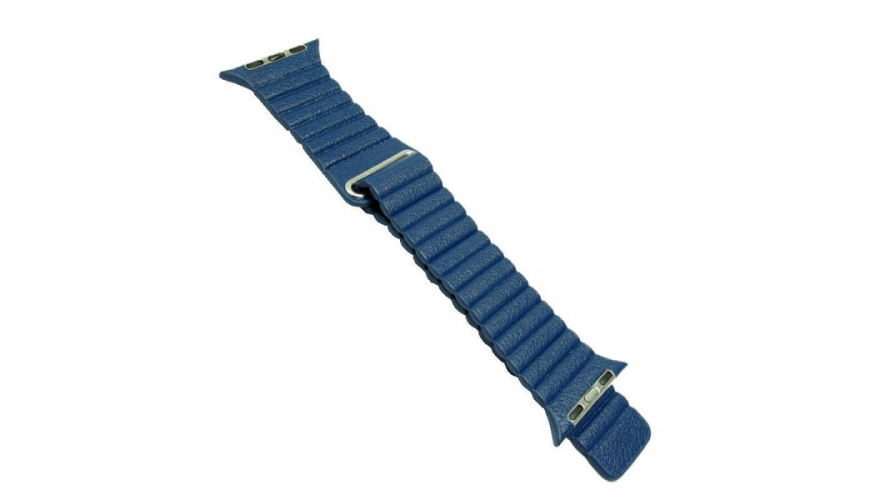 Ремешок полиуретановый (Под кожу) для Apple Watch 42/44/45/49mm Синий
