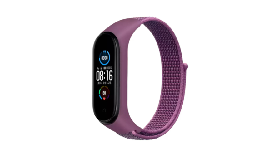 Ремешок нейлоновый RedLine для Xiaomi Mi Band 5/6 Lilac