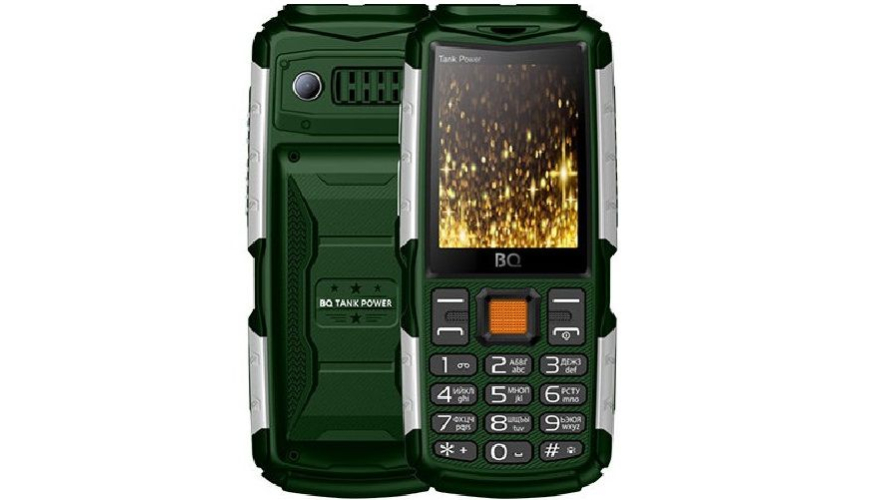 Мобильный телефон BQ 2430 Tank Power Green Silver (Зеленый-Серебристый)