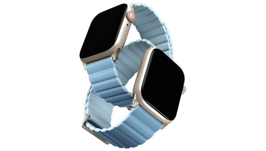 Ремешок Uniq Revix Premium Edition Leather для Apple Watch 40/41/42mm Arctic/Blue (Голубой)