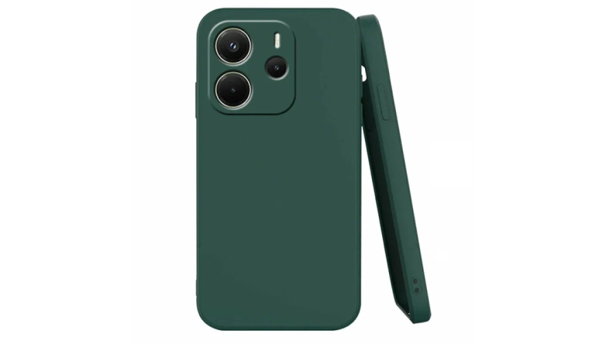 Чехол-накладка силикон Borasco Microfiber Case для Xiaomi Redmi Note 14 4G Зеленый
