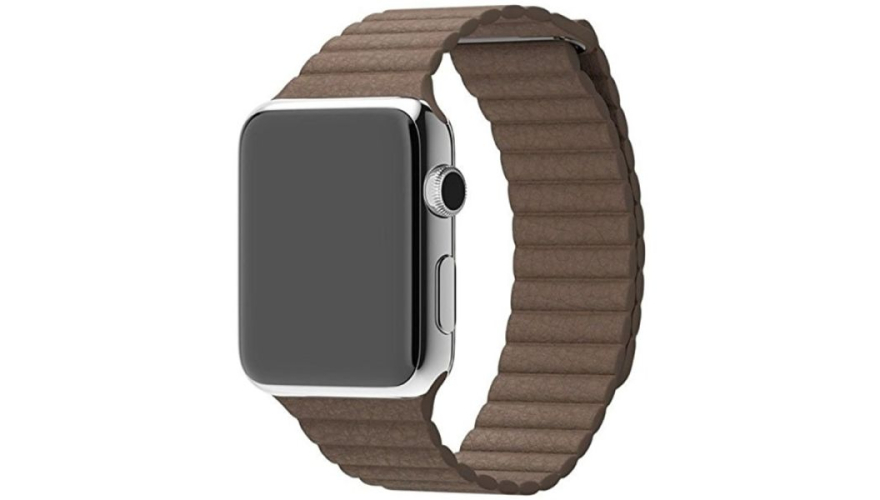 Ремешок из экокожи магнитный для Apple Watch 42/44/45/49mm (коричневый)