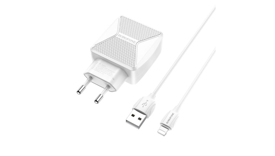 СЗУ Borofone + Micro USB, 2 USB (BA45A) White