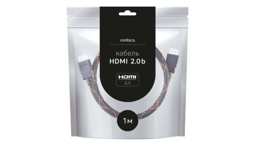 Кабель HDMI - HDMI 2.0 Rombica Digital ZX10B 1м (CB-ZX10B) Черный