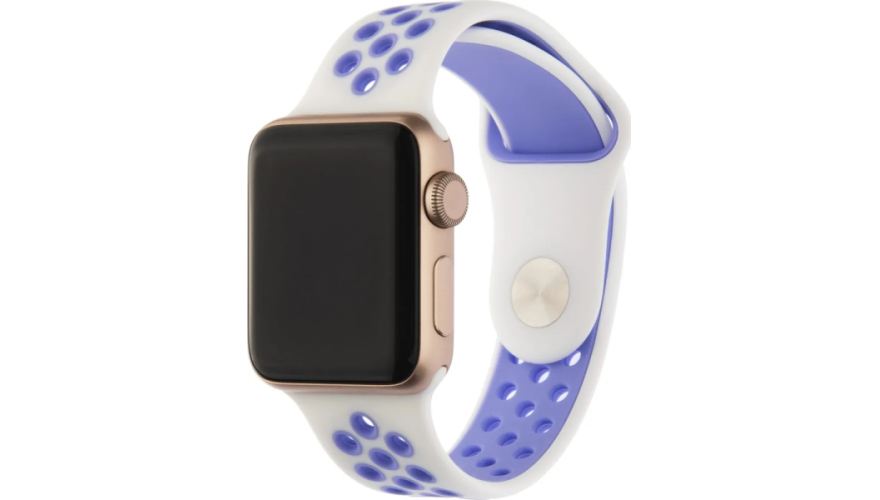 Ремешок INTERSTEP для Apple Watch 42/44/45/49mm Бело-фиолетовый