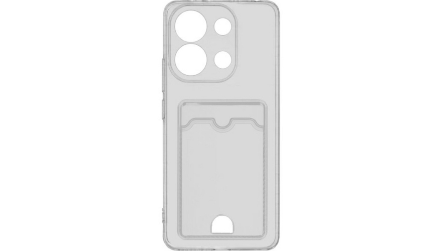 Чехол-накладка силикон для REDMI 15C/Poco C85 c отделом для хранения карт Прозрачная