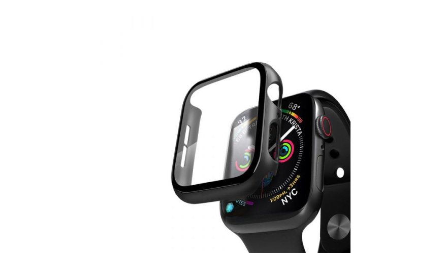 Кейс Deppa со стеклом для Apple Watch 1/2/3 series, 38 мм, Черный арт.47188