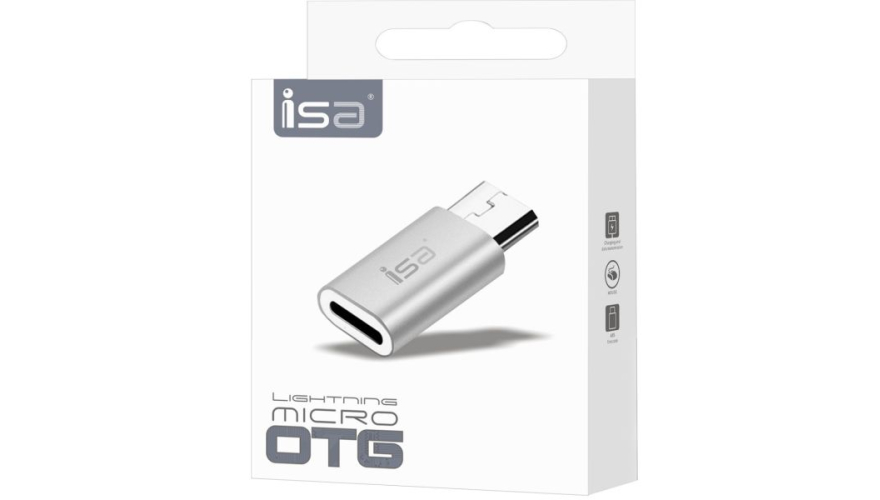 Переходник ISA Lightning - Micro USB Серебристый