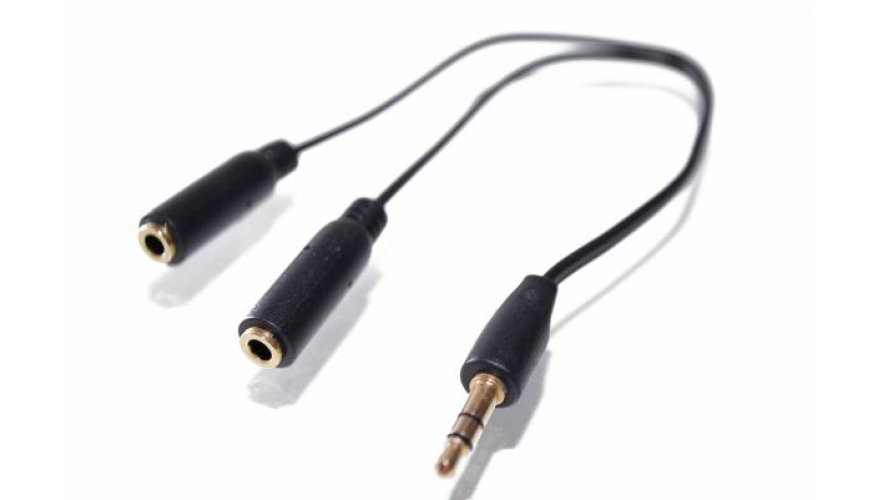 Переходник Jack 3.5мм - 2x Jack 3.5мм Черный