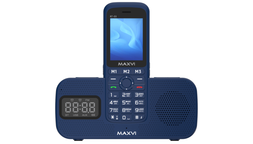 Мобильный телефон MAXVI RT-03 с док-станцией Blue (Синий)