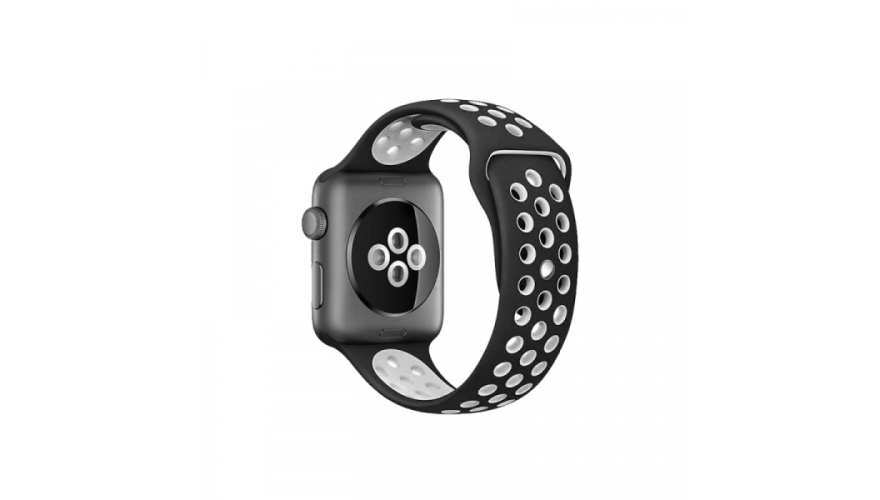 Ремешок DF для Apple Watch 42/44/45/49mm iSportBand-02 Black-White