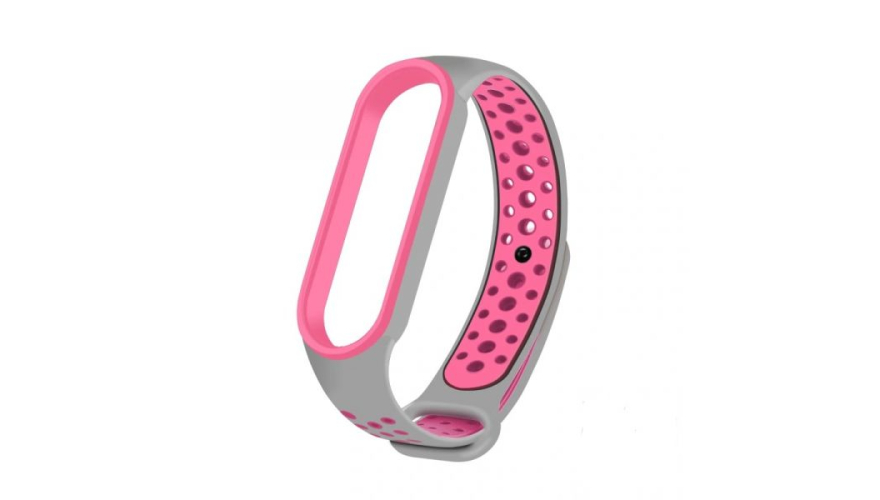 Ремешок силиконовый RedLine для Xiaomi Mi Band 6 Gray/Pink