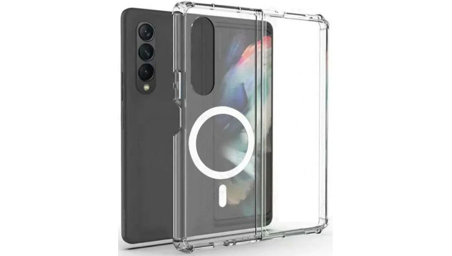 Чехол-накладка силикон MagSafe для Samsung Galaxy Z Fold5 Прозрачная