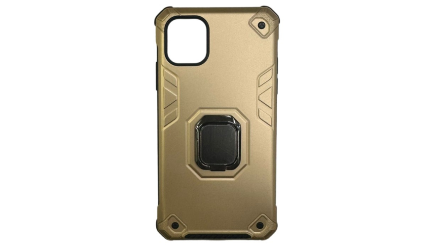 Чехол-накладка для iPhone 11 противоударная с кольцом Золотой