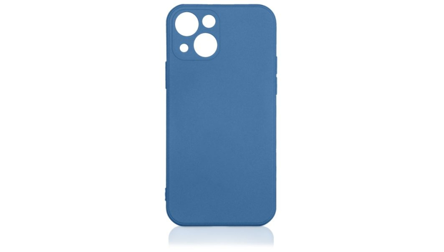 Чехол-накладка силикон с микрофиброй DF для iPhone 13 Синий