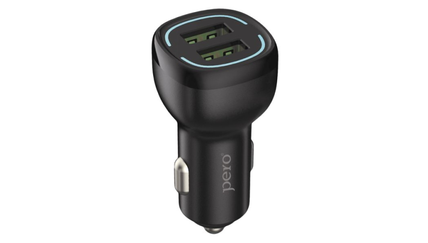 АЗУ PERO AC04 2USB 2.4A c кабелем Type-C Black