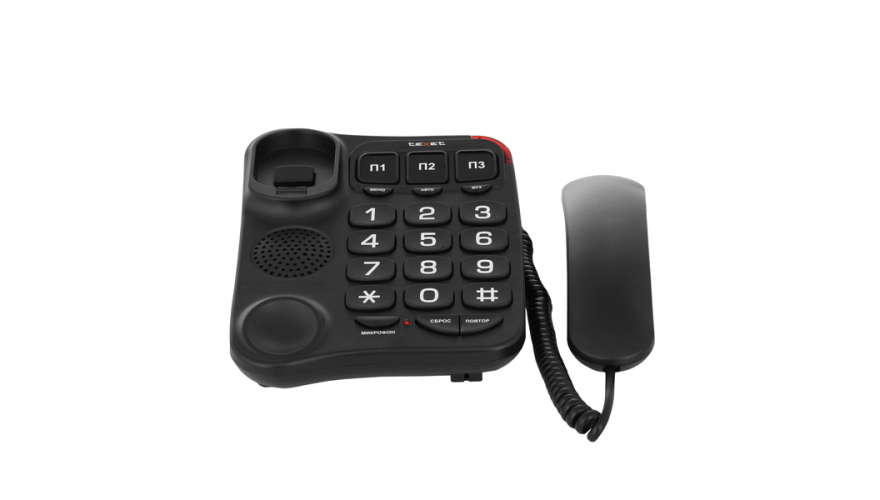 Проводной телефон Texet TX-214 Black (черный)