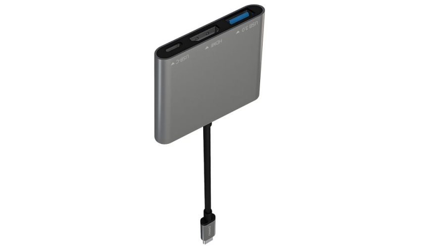 USB-C Разветвитель Pero MH08 3в1 Grey (Серый)