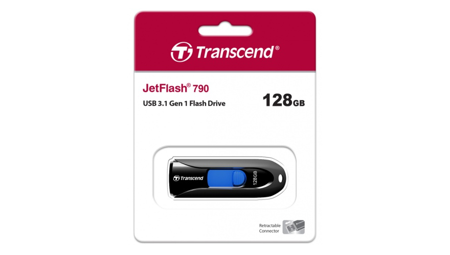 USB Flash Drive Transcend JetFlash 790 128GB 3.1 Black (TS128GJF790K)