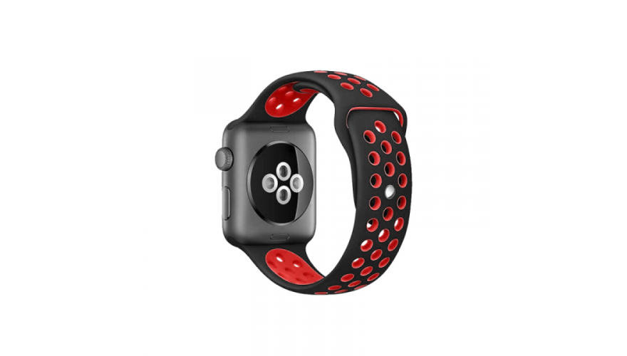 Ремешок DF для Apple Watch 42/44/45/49mm iSportBand-02 Black-Red