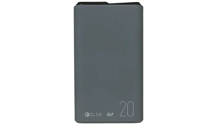 Внешний аккумулятор Olmio QS-20 20000mAh 22.5W PD, QC, LCD, Темно-Серый