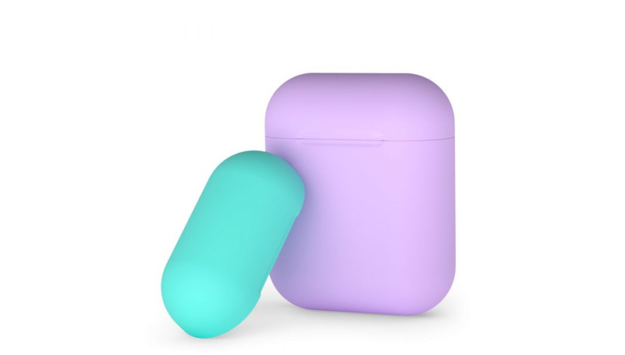 Силиконовый чехол Deppa для AirPods двухцветный (Лавандовый/мятный) арт.47017